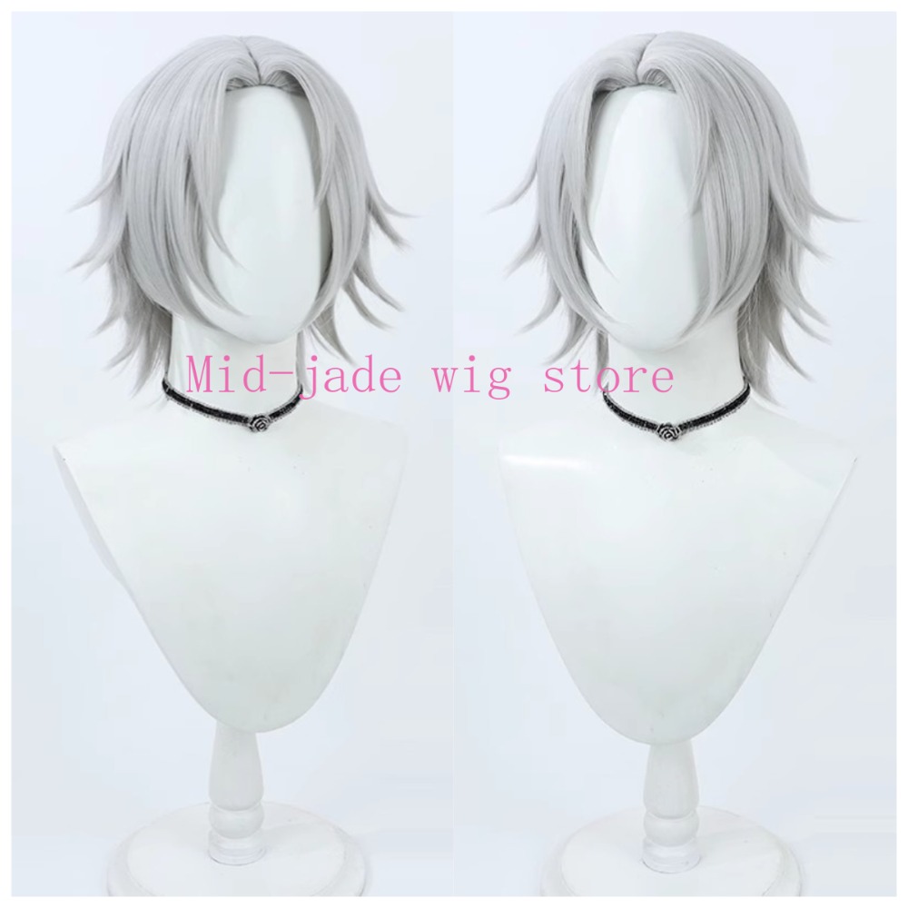 Photography Japanese - วิกผมคอสเพลย์ Hayato Gokudera สีเทาเงิน สำหรับงานอนิเมะวันวาเลนไทน์และถ่ายภาพในสตูดิโอ