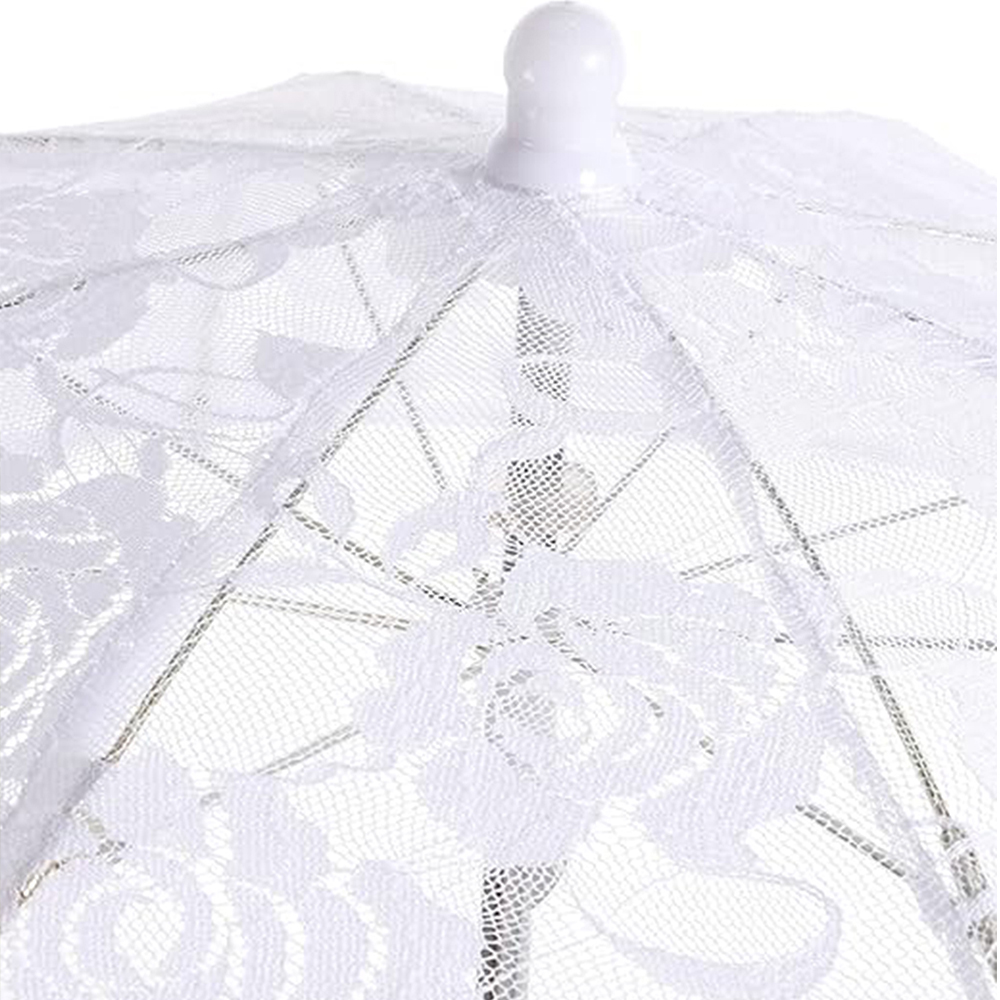 ร่มแต่งงานลูกไม้สีขาวลายดอกกุห - Photography Umbrella บทวิจารณ์และราคา