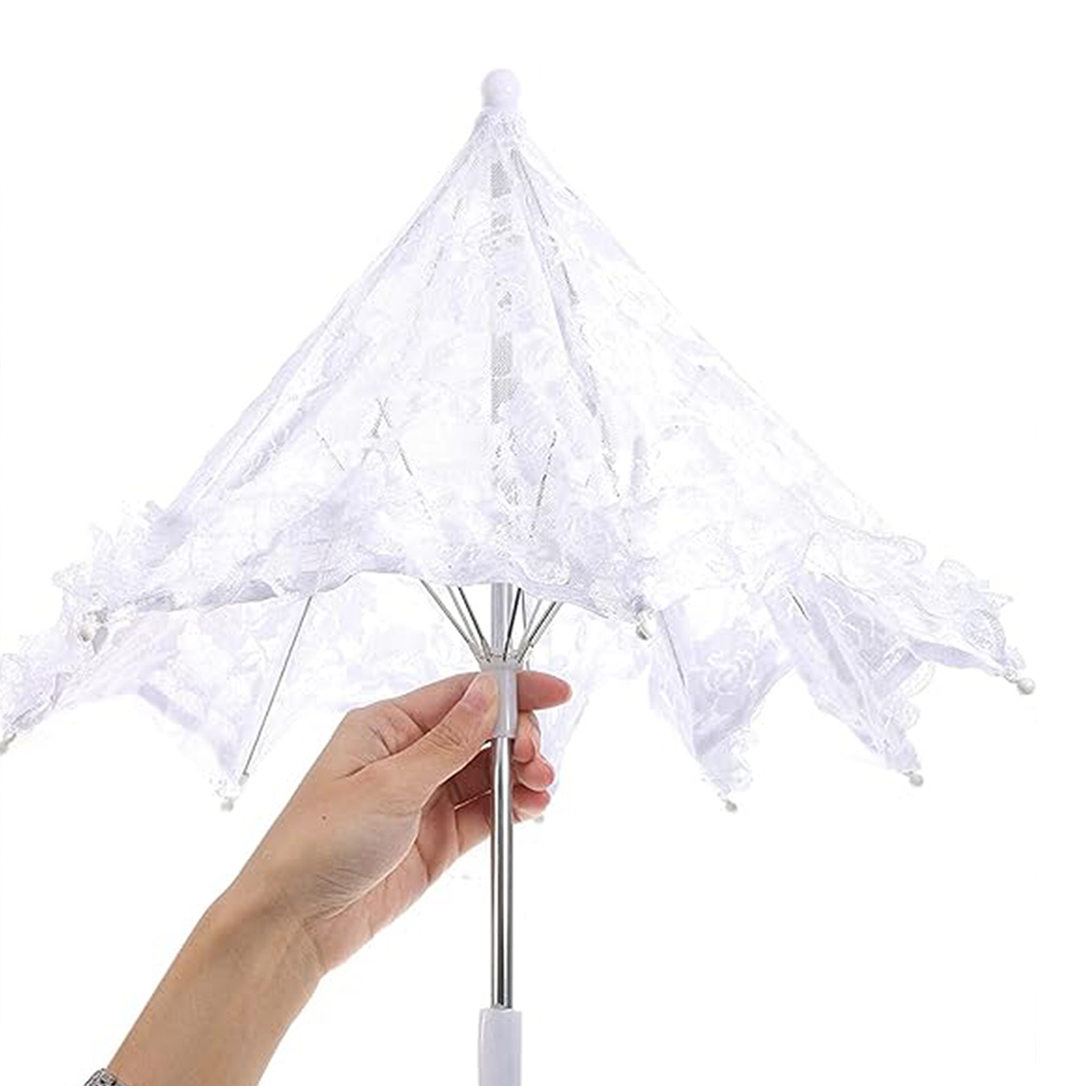 ร่มแต่งงานลูกไม้สีขาวลายดอกกุห - Photography Umbrella บทวิจารณ์และราคา